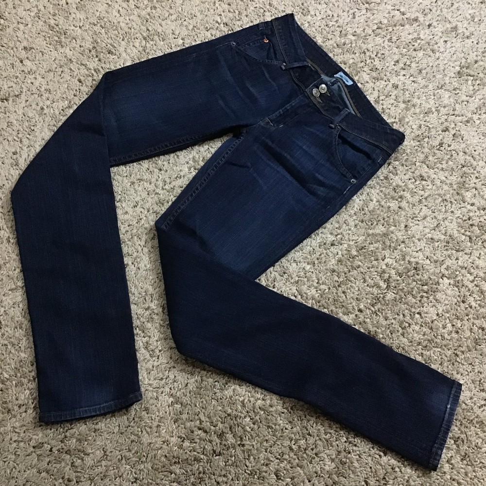 Hudson Women's Jeans 27x32 Back Flaps Union Jack Dark Wash Made in USA